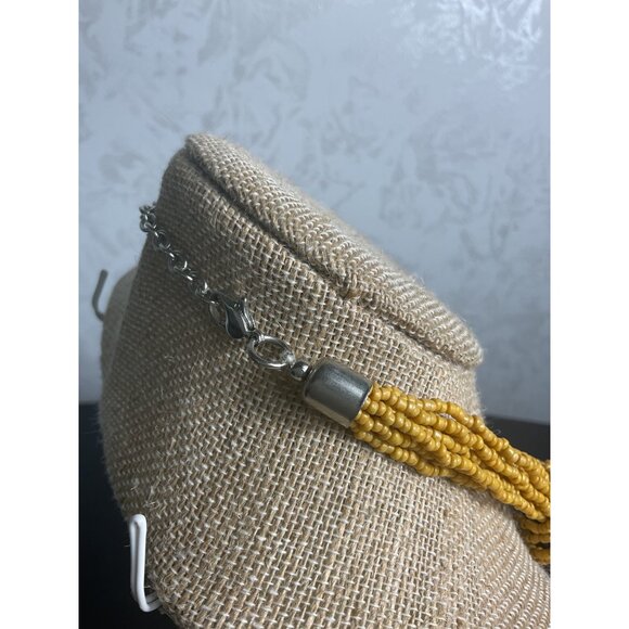 Multicolor Beaded Statement Necklace With Adjustable Lobster Clasp - Picture 3 of 4